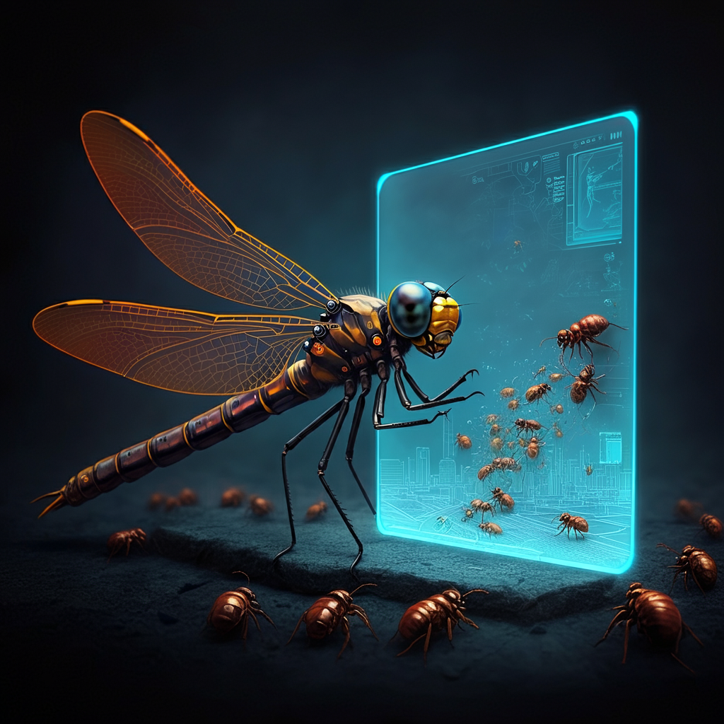 digital dragonfly in