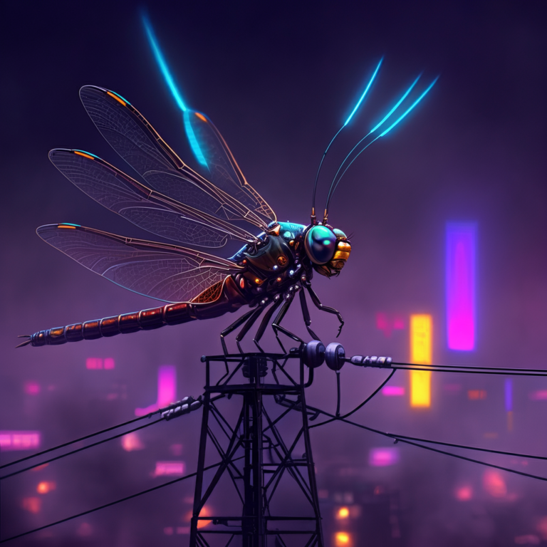 otonata dragonfly on a communications tower