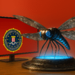otonata dragonfly with fbi warning on screen