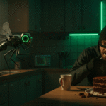 otonata dragonfly watching a burglar eating birthday cake
